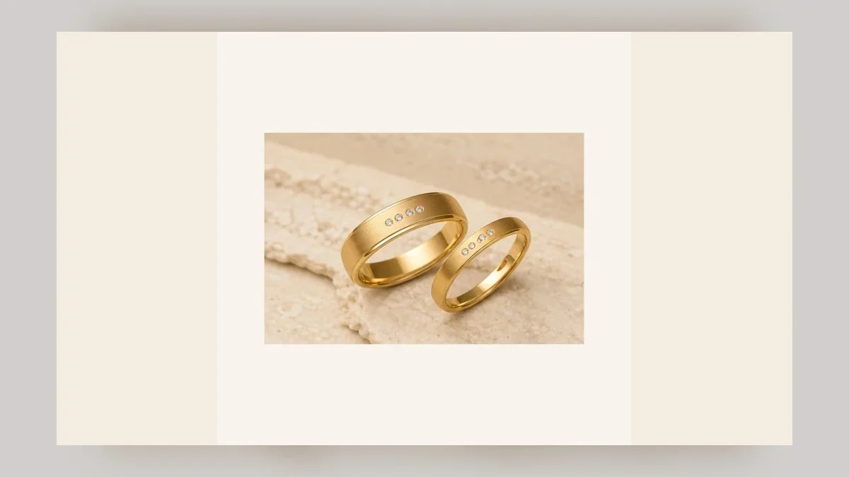 Alianças em composição editorial para as Bodas de Vidro, 58 anos